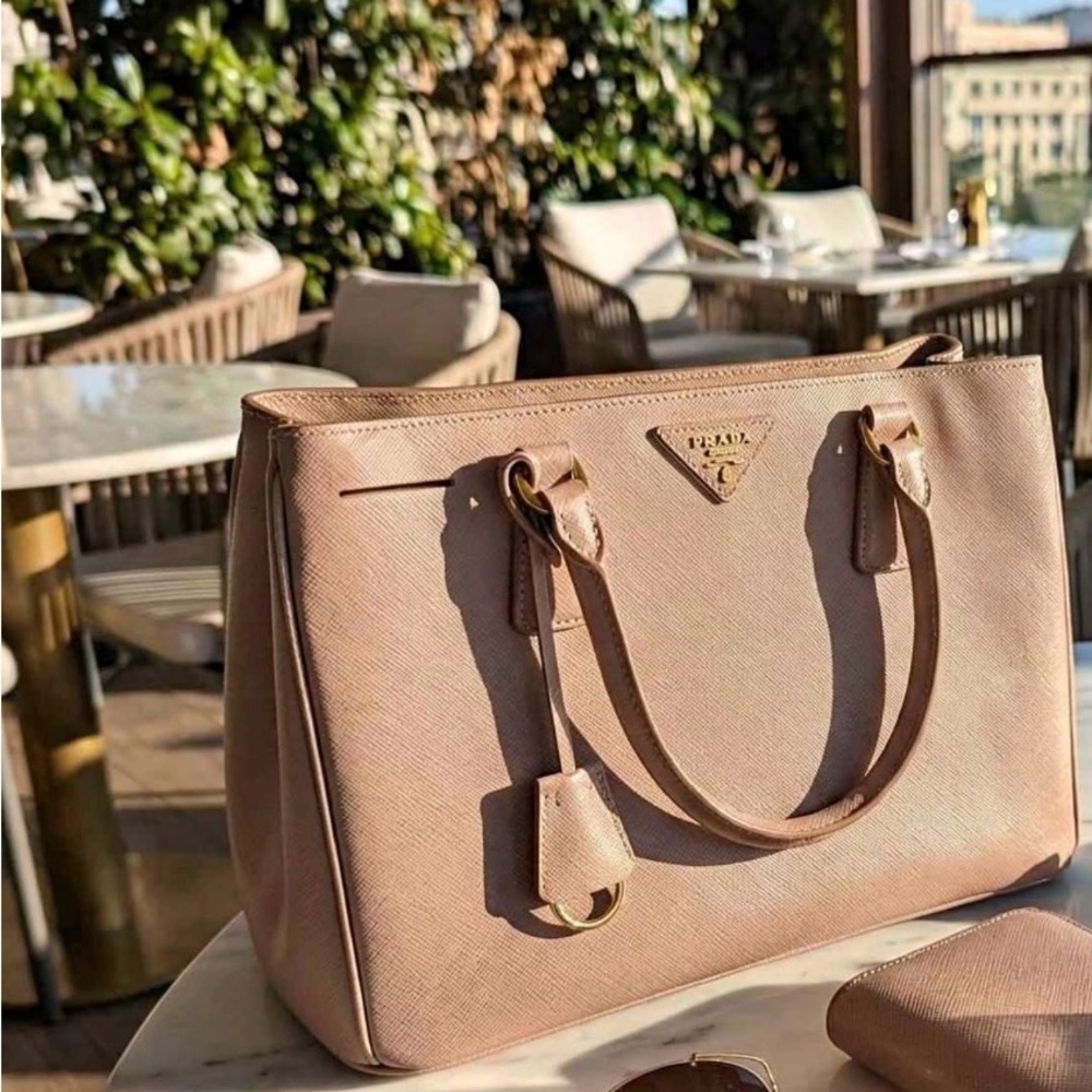 Prada Women’s Pink Saffiano Leather Tote w/ Strap